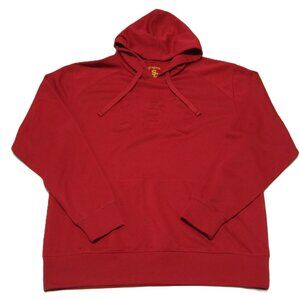 USC Trojans Hoodie Mens L Red Authentic Apparel Long Sleeve Sweater Polyester